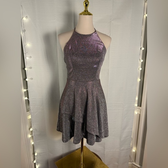 Xtraordinary Silver and Black Fit and Flare Mini Dress - Picture 12 of 12